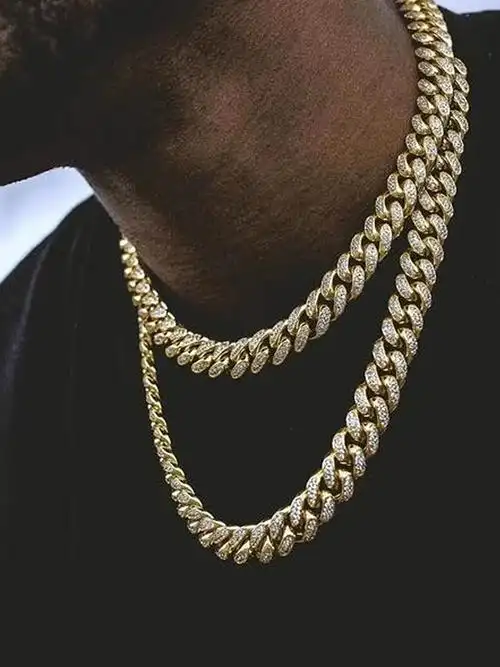 现货嘻哈美国gld品牌cuban潮男古巴链粗链10mm单链19mm