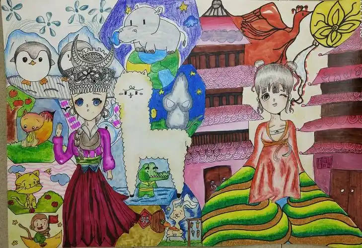 生态家园小学生画画作品