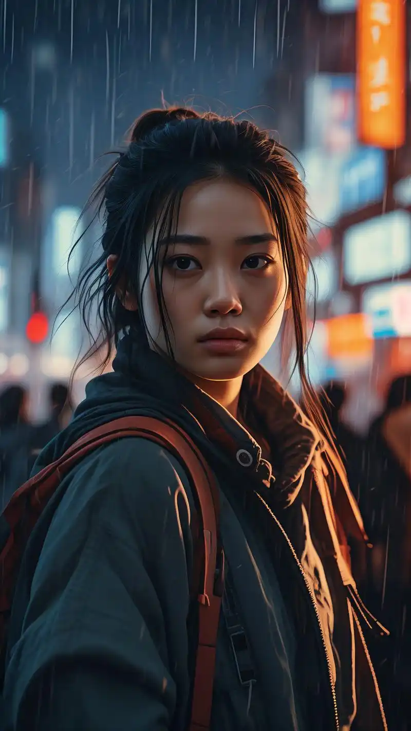 城市夜景下的高冷女神壁纸,让你的手机瞬间提升品味