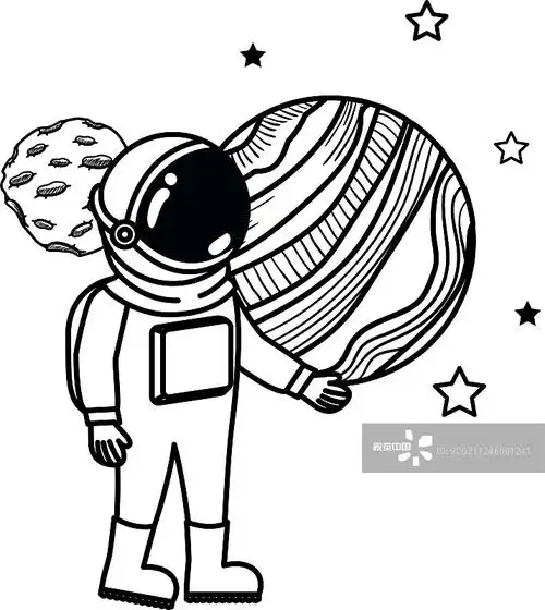 宇航员穿着太空服星球穿着白色图片素材