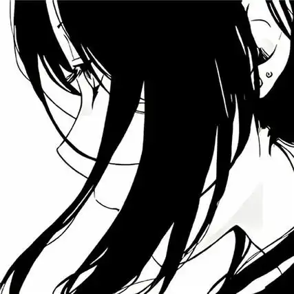 很赞又微丧动漫黑白系背景图女生 假装成一片云让落日落在我心上_7