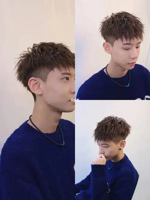 男士碎盖发型 微微的蓬松度凌乱有型 长度:_发型_烟花_男士发型_时尚