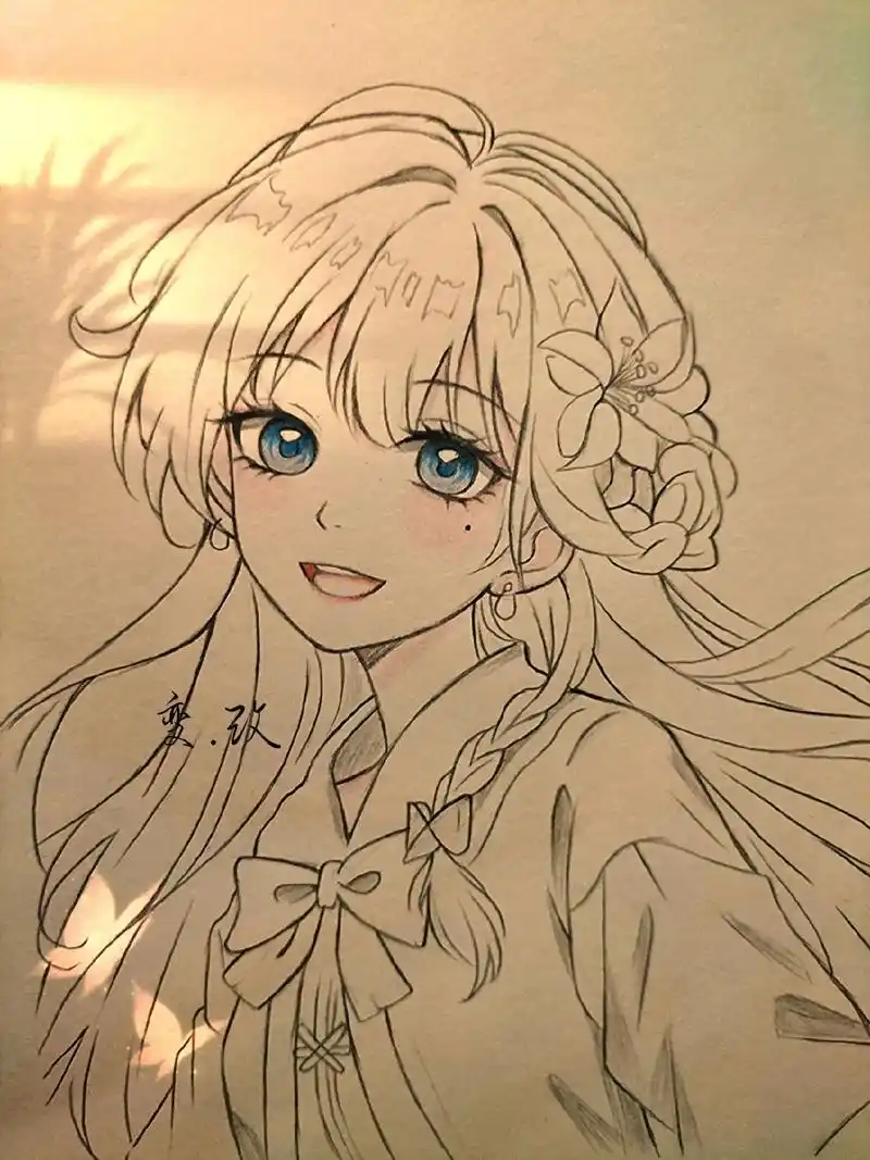 过程图教你画女生.加油坚持就是胜利#临摹 #绘画过程分享 # - 抖音