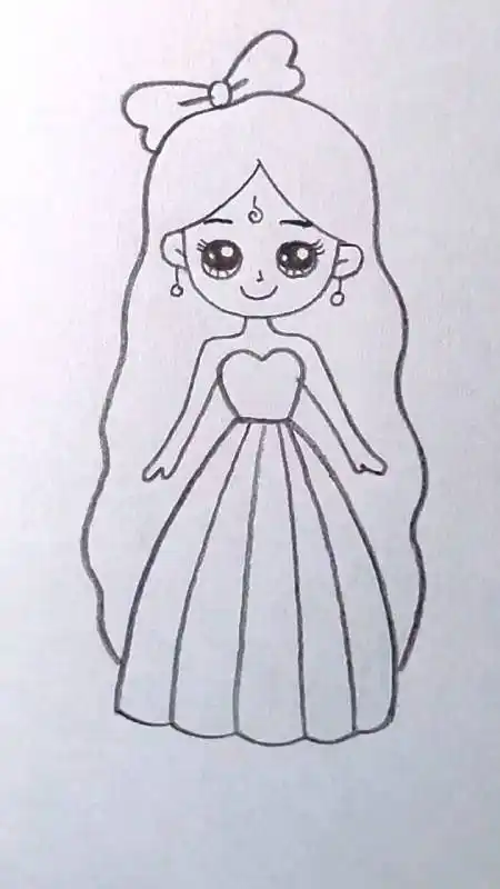 教你画个小公主零基础学画画