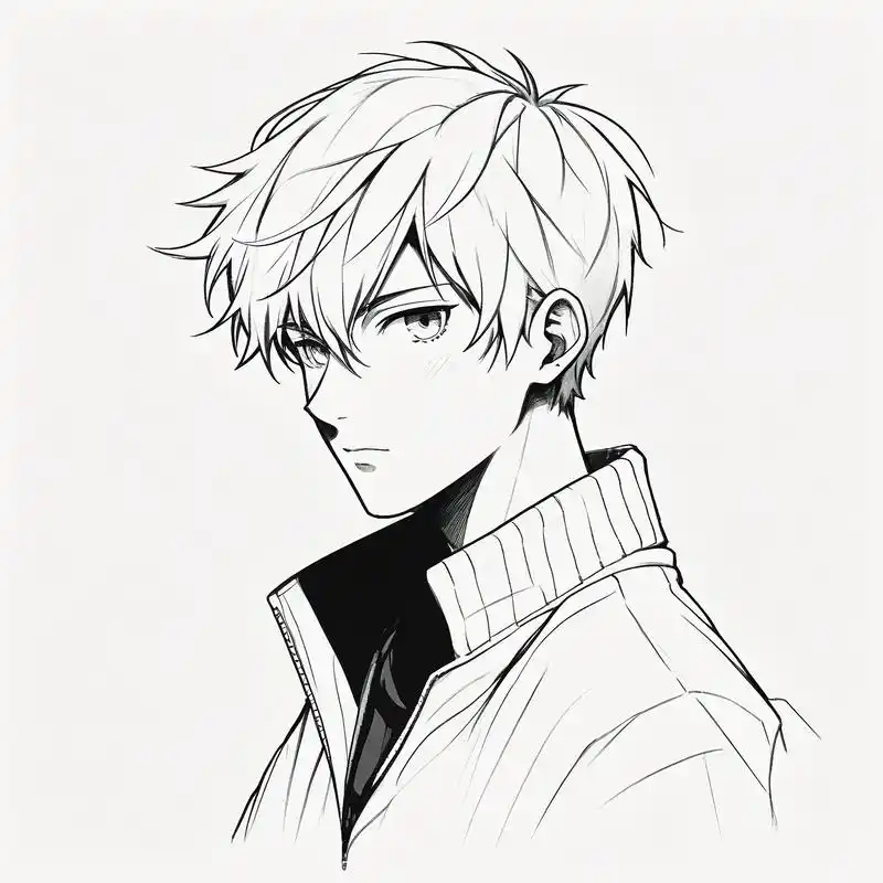 黑白素描男生头像979407