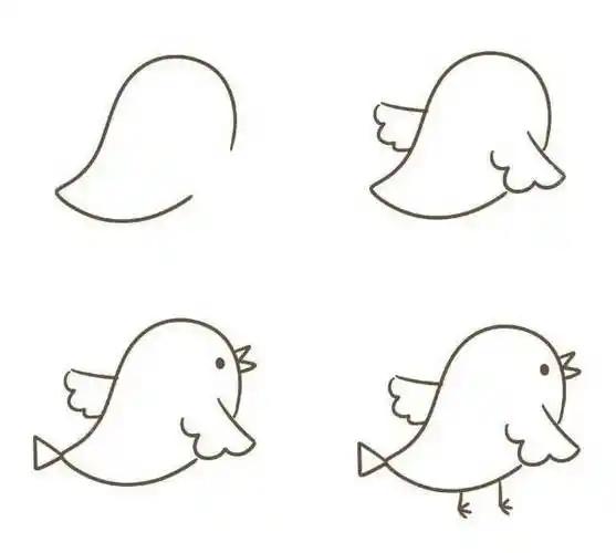 画小鸟的简笔画一笔画小鸟的简笔画
