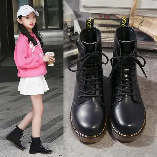 女童马丁靴单2020年春秋新款中大英伦风儿童时尚女孩皮靴