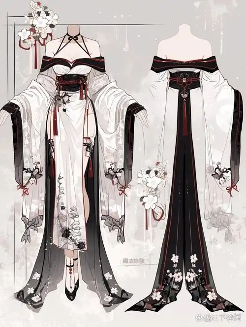 服装设计素材 | 古风仙女裙