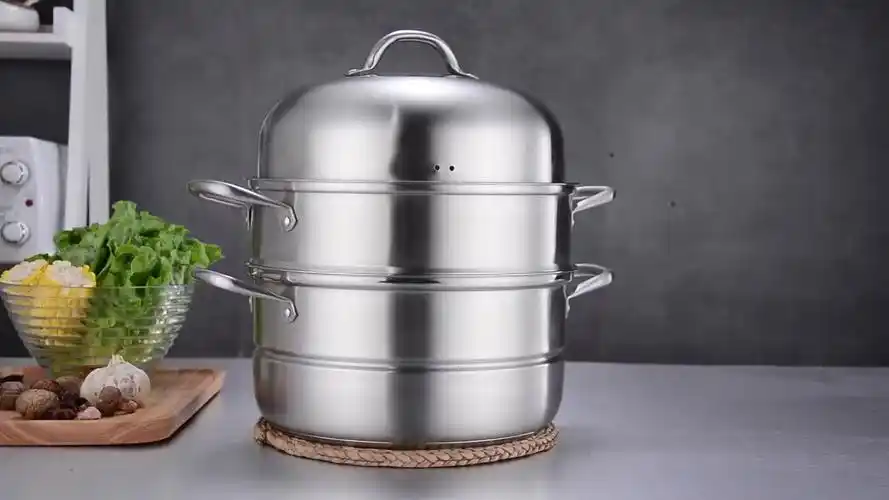 工厂直销蒸煮多用礼品锅 加厚28cm不锈钢蒸锅单层双层单耳汤蒸锅