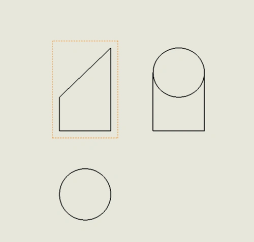 求一个被斜切了的圆柱的三视图怎么画