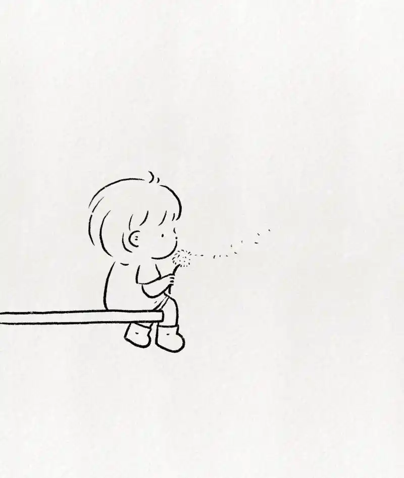 吹蒲公英的小女孩97 人生就像蒲公英 看似自由 却身不由己 	 简笔画