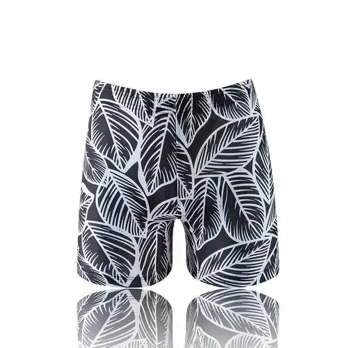 成人男士游泳裤夏季沙滩运动宽松五分泳裤数码印花防尴尬四角短裤