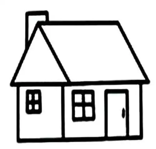 大房子简笔画大图 简笔画图片大全-普车都