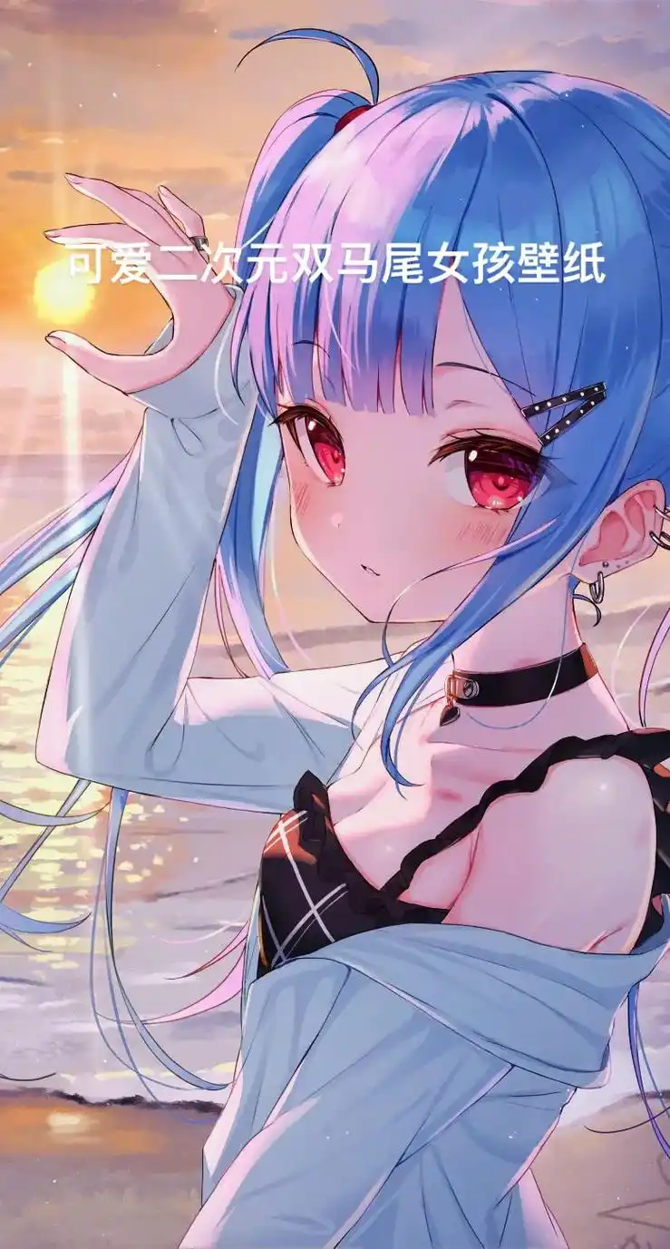 动漫美女壁纸 可爱二次元双马尾女孩壁纸#动漫美女壁纸 #双 - 抖音