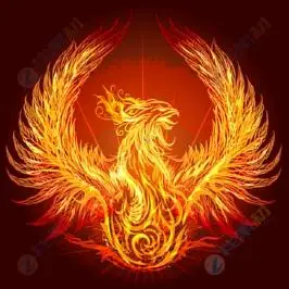 创意金色火焰凤凰图案矢量素材下载