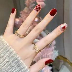 穿戴美甲成品甜心格格红色甲片成品小红书爆款假指甲甲片发