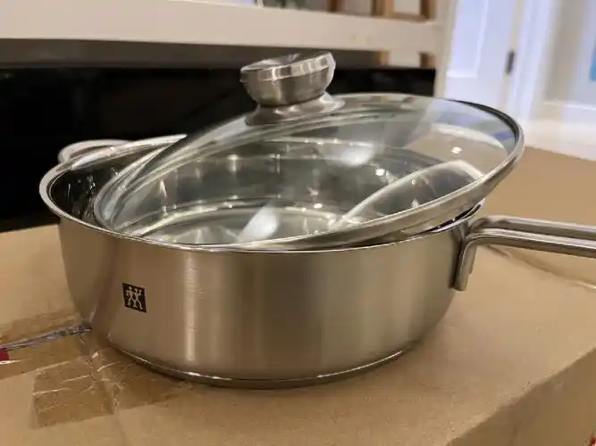 双立人twin nova 24cm不锈钢平底锅煎炒锅 规格24cm#厨房