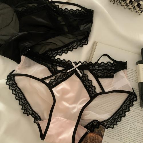 内裤 女冰丝无痕网纱蕾丝花边少女三角裤 - 女士内衣/男士内衣/家居服