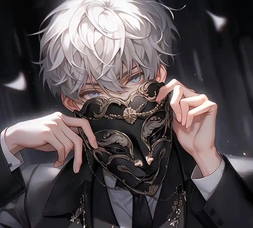 白发面具帅锅来啦#ai绘画