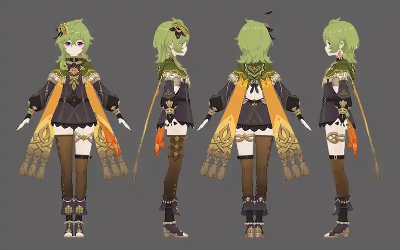 《原神》柯莱角色模型制作,零基础人体布线教程,3dmax原神人物建模