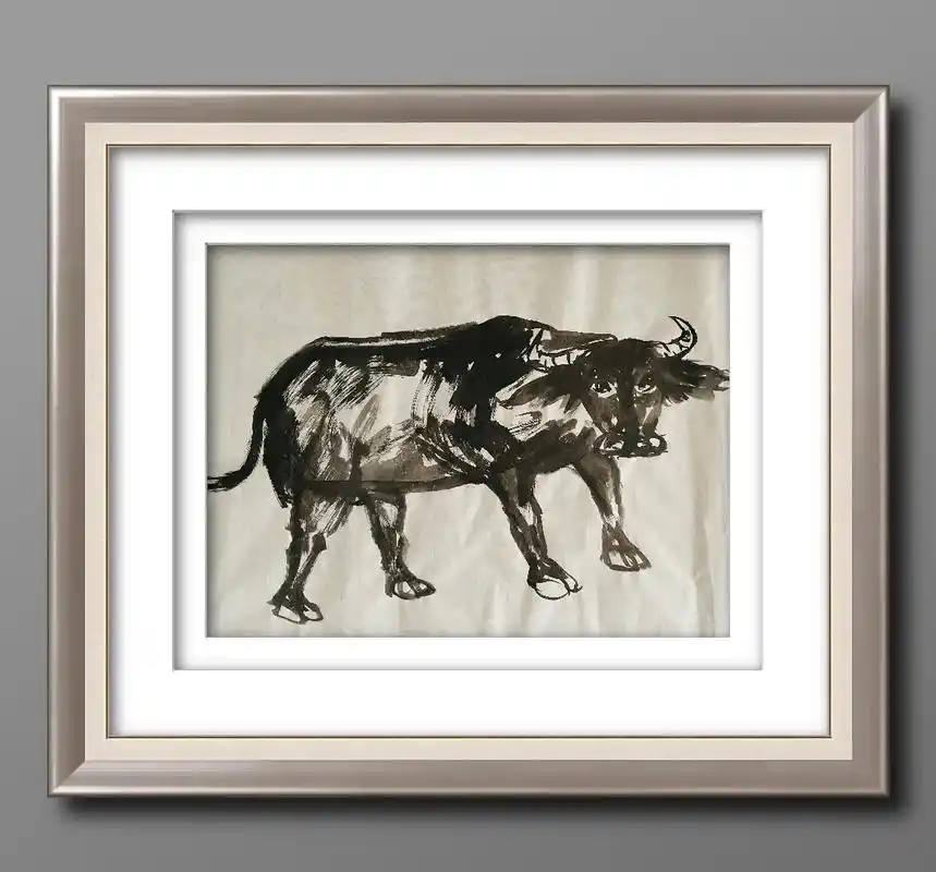 妙墨水牛系列(寿匡正国画#每日一画 ) - 抖音