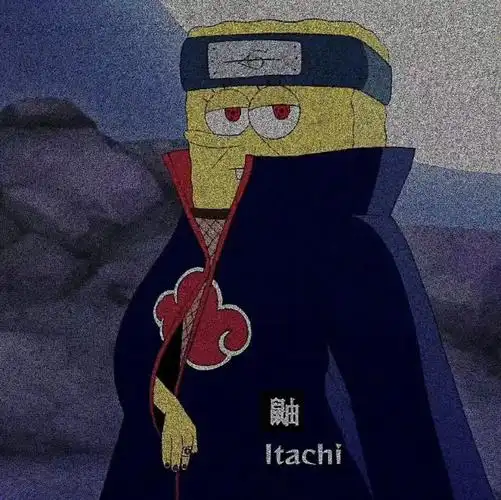 海绵宝宝  加#火影忍者头像  等于#比奇堡   #晓组织  快和你的兄弟