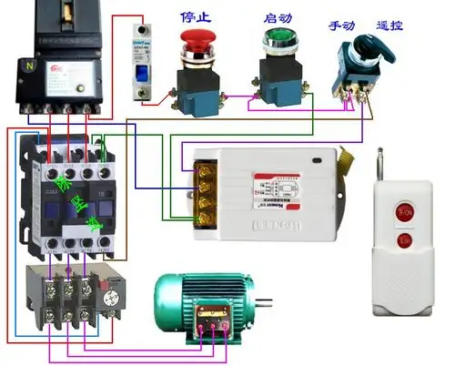 接触器线圈电压380,遥控器4个端子