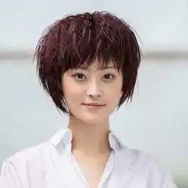 假发女短发妈妈短卷发头套玉米烫时尚高温丝假发brazilian hair