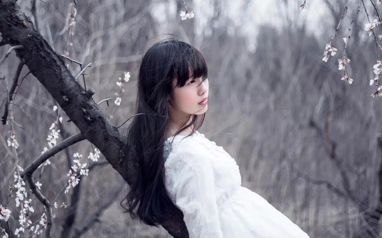 小清新森系美女高清桌面壁纸图片