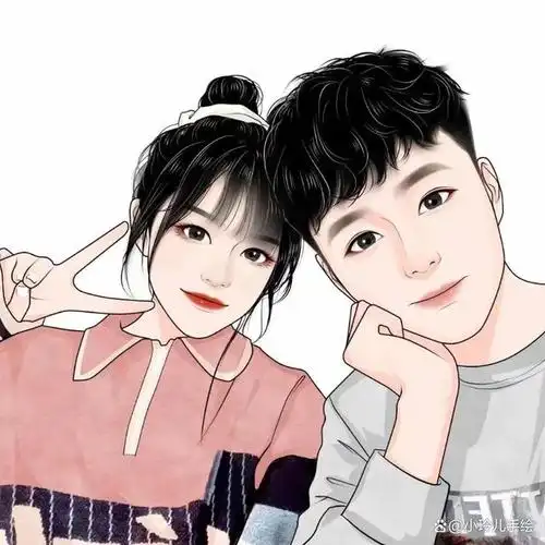 每人一半,然后分别制作成情侣头像,表达两个人的关联和互补性