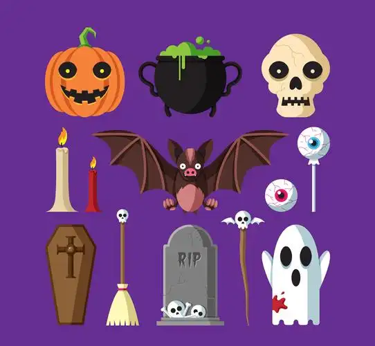 13款创意万圣节元素矢量素材