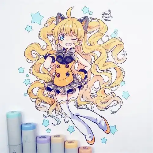 马克笔q版人物素材大全超可爱的q版动漫人物