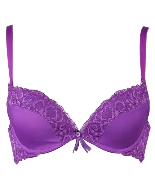 紫色3/4罩杯蕾丝文胸