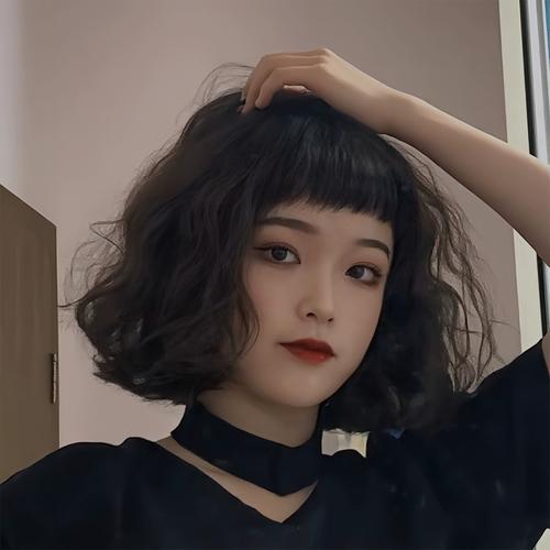 假发短发女全头套式自然减龄短卷发齐刘海齐肩女款羊毛卷假发套