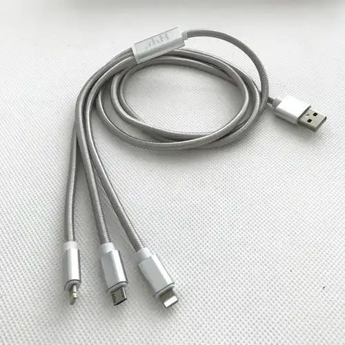 一拖三多功能数据线type-c安卓苹果三合一多头通用手机充电器线