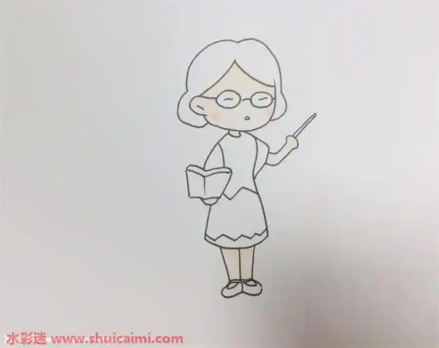 语文老师怎么画语文老师简笔画简单又漂亮彩色