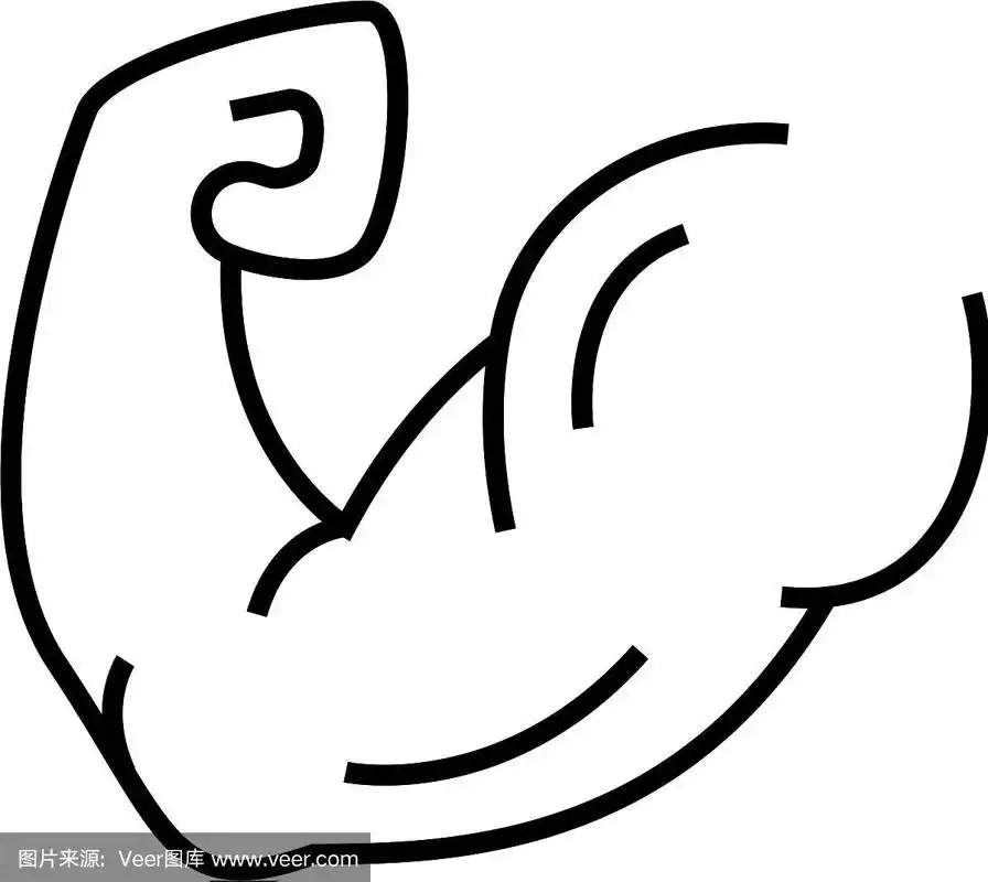 二头肌线图标概念符号轮廓