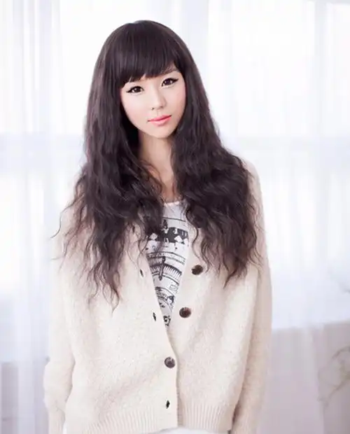 女生长发锡纸烫发型图片甜美减龄