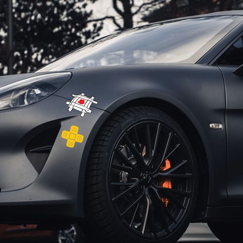 趣味创口贴划痕遮挡遮盖汽车贴纸搞笑个性创意车身保险杠补丁贴画