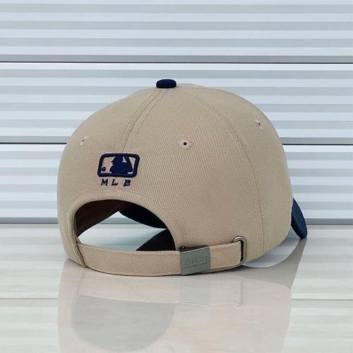 新款韩mlb拼接帽子女秋冬ny硬顶遮阳棒球帽卡其色防晒la男鸭舌帽