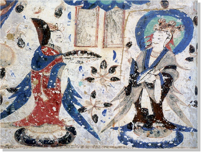 "秀骨清像","褒衣博带" 式供养菩萨 莫高窟第285窟