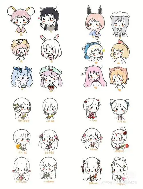 可爱卡通十二星座简笔画.卡通星座简笔画人文绘画