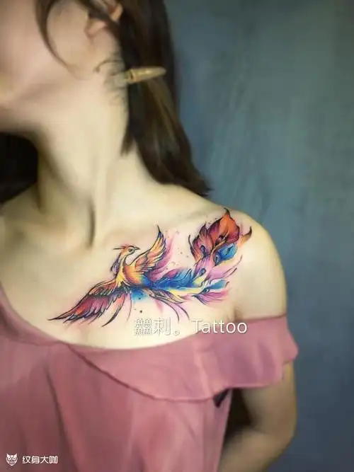 凤凰遮盖_纹身图案手稿图片_蓓蓓的纹身作品集