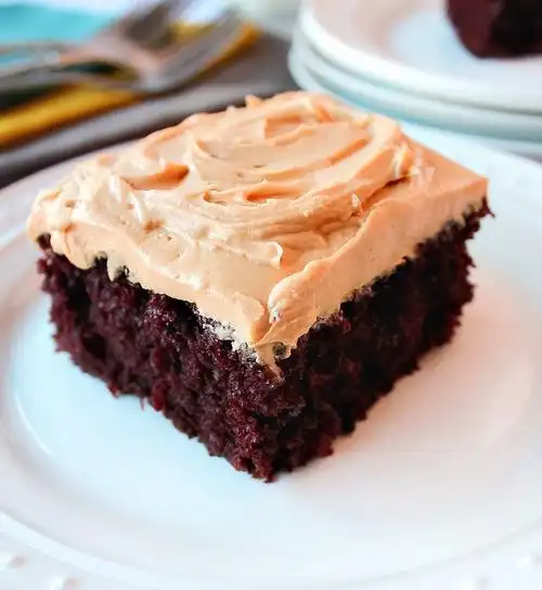 chocolate cake with peanut butter frosting