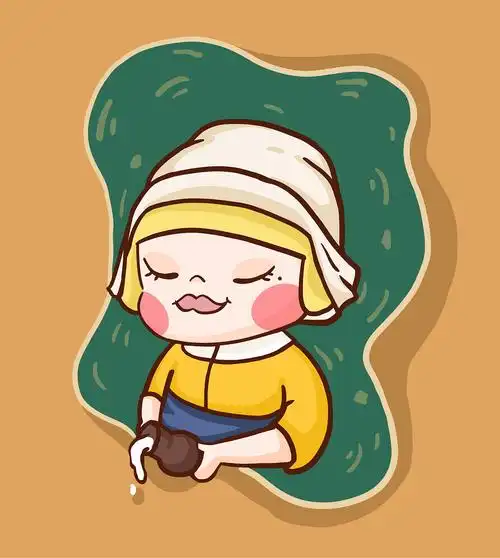 q版卡通世界名画人物系列插画