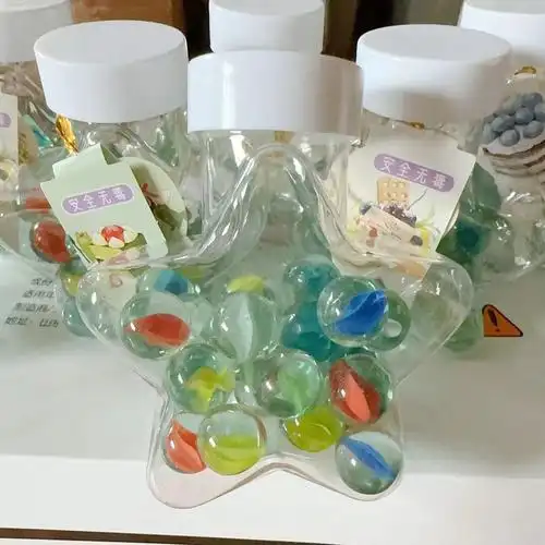 彩色玻璃弹珠怀旧玩具透明玻璃珠玻璃球弹珠弹球瓶装怀旧玩具2元