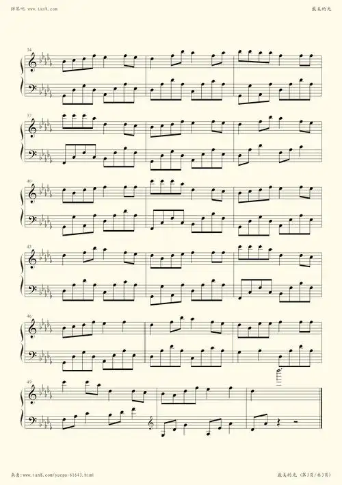 钢琴谱 - 最美的光