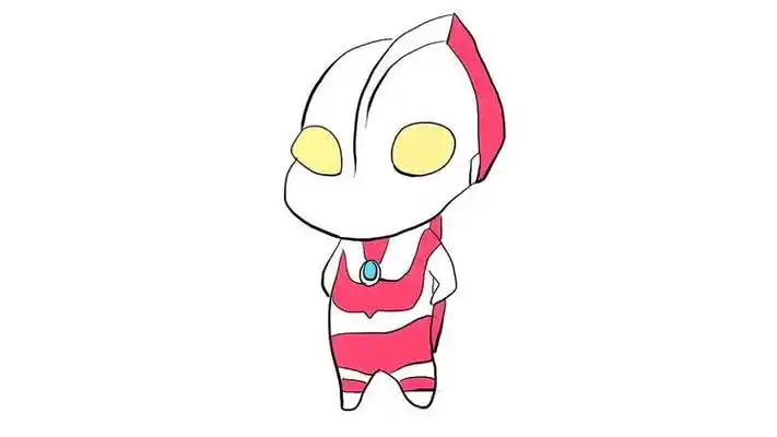 简单呆萌的q版奥特曼儿童卡通简笔画