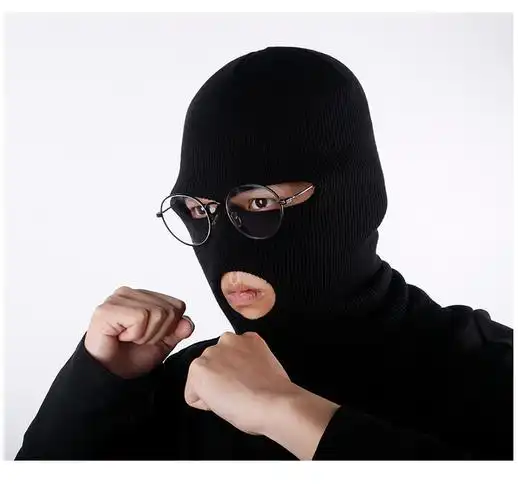 csgo头套反恐精英头罩男保暖防寒抖音同款三孔毛线帽子 csgo反恐保暖