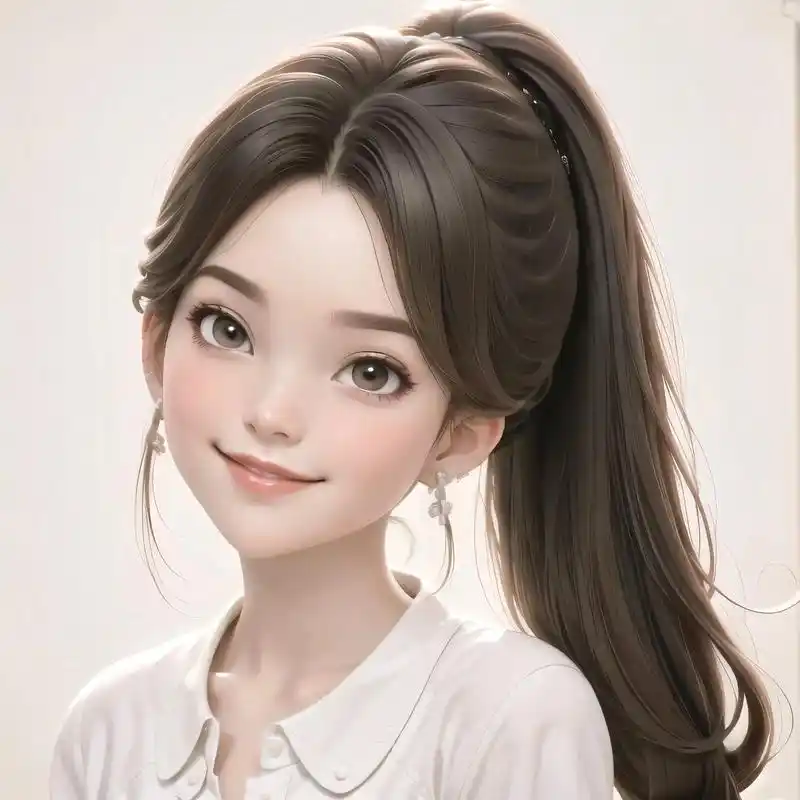 女生头像高马尾白领职业头像